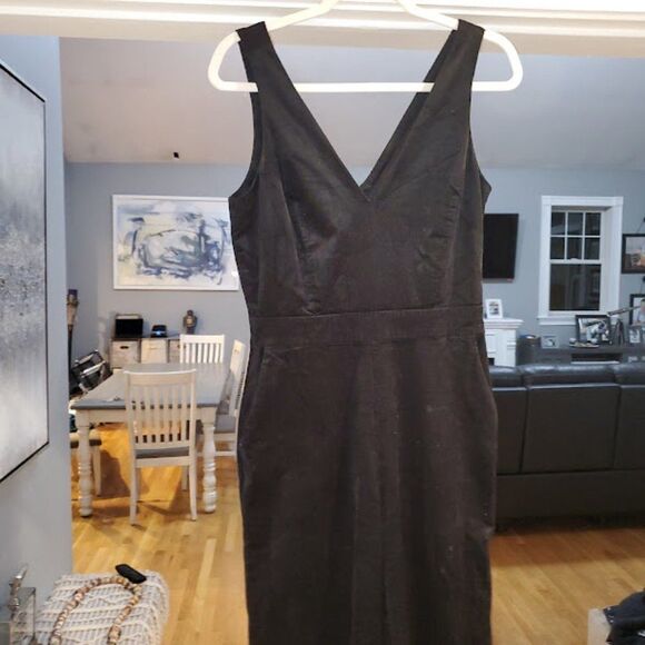 PAIGE Sienne Women's Black Velvet Corduroy Jumpsuit Size 4 - Picture 12 of 15